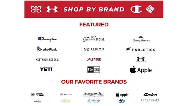Desktop version of a shop by brand page